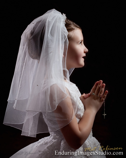 Communion portraits taken in our Denville, NJ, photography studio Denville