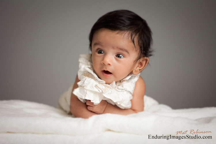 Newborn baby photographed in photography studio in Denville, NJ